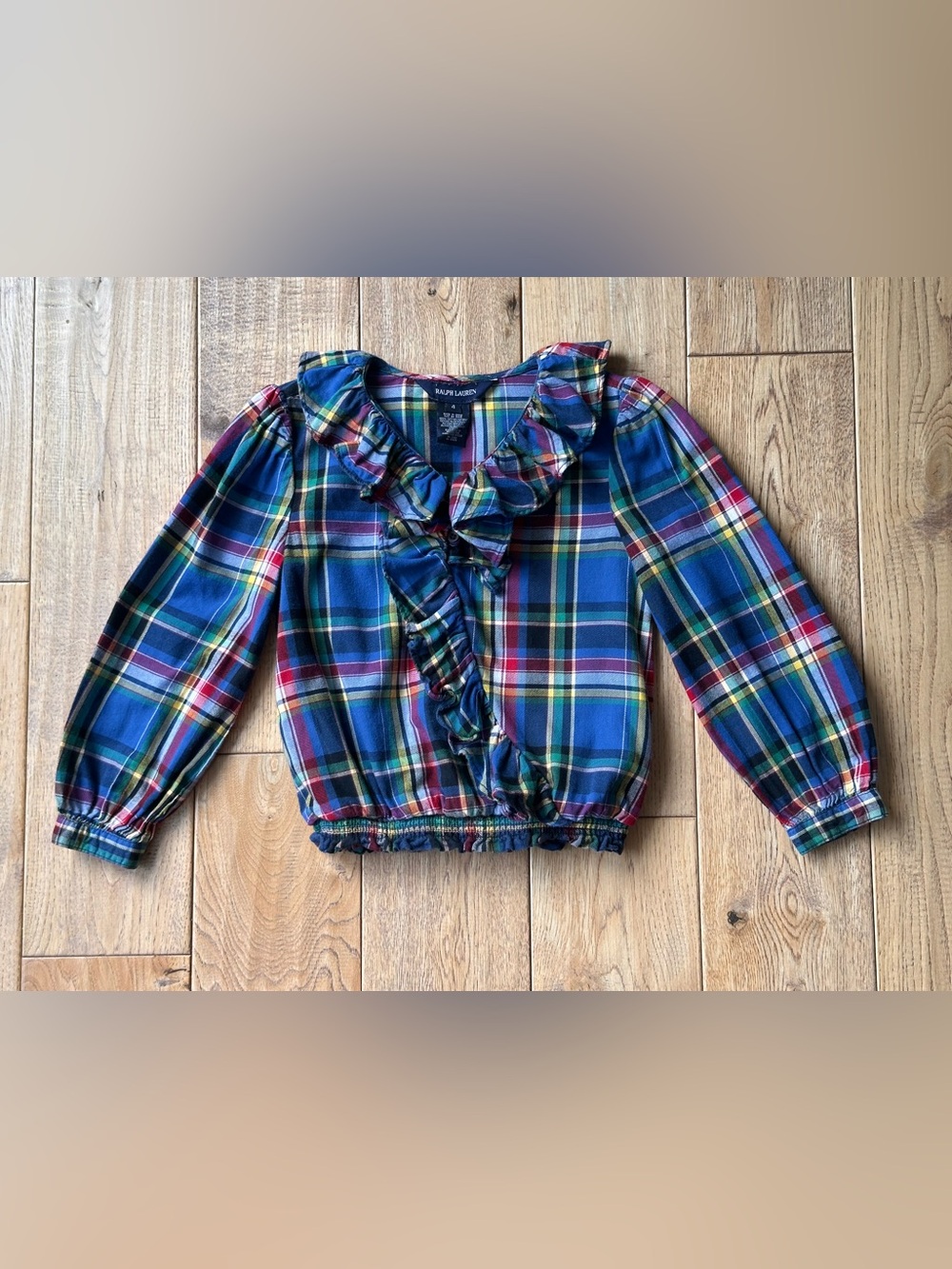 Ralph Lauren Plaid Ruffle Top size 4